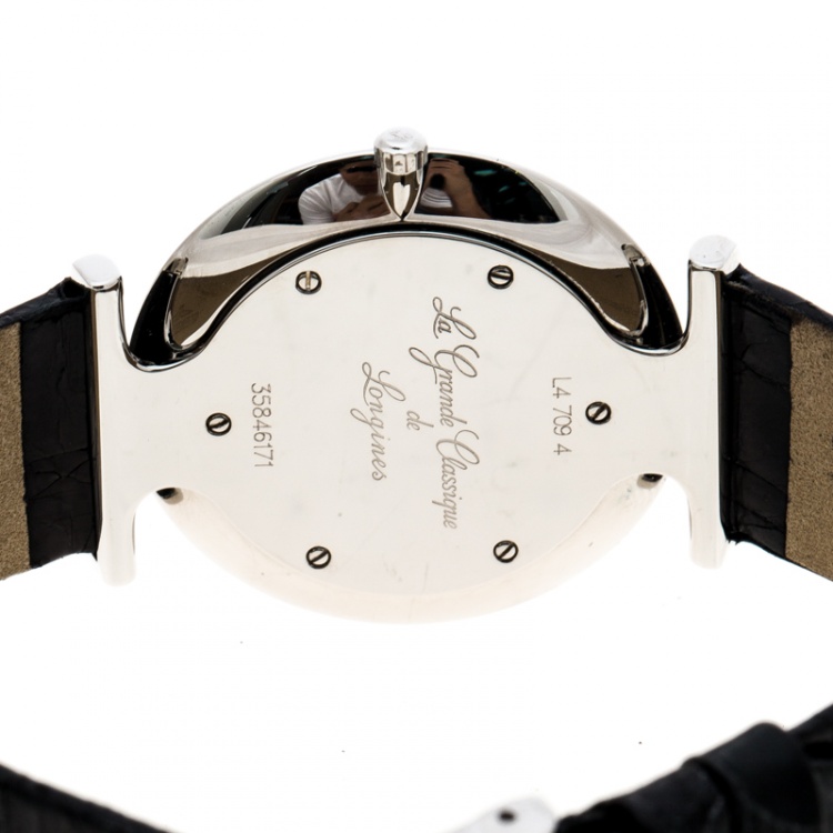 Pre Owned Longines White Stainless Steel La Grande Classique L47094 Men's Wristwatch 36 mm