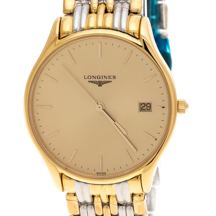 Pre Owned Longines Gold Two-tone Stainless Steel Lyre L4.759.2 Men's Wristwatch 35 mm
