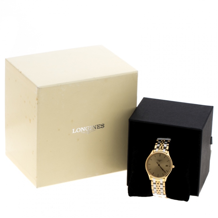 Pre Owned Longines Gold Two-tone Stainless Steel Lyre L4.759.2 Men's Wristwatch 35 mm