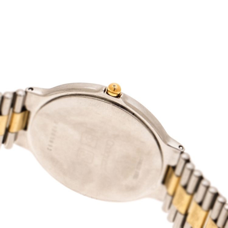 Pre Owned Longines White Two-Tone Titanium Conquest L161.2 Men's Wristwatch 32 mm