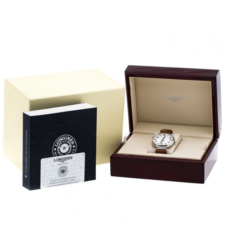 Pre Owned Longines White Stainless Steel Heritage 1918 L28094232 Men's Wristwatch 41 MM