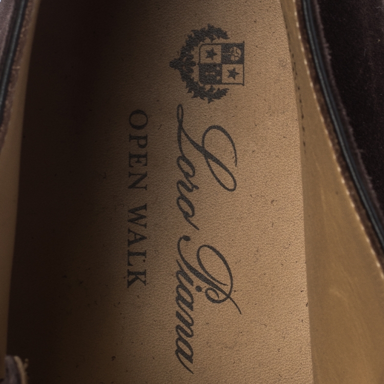 Pre Owned Loro Piana Brown Suede Leather Ankle Boots Size 44.5 