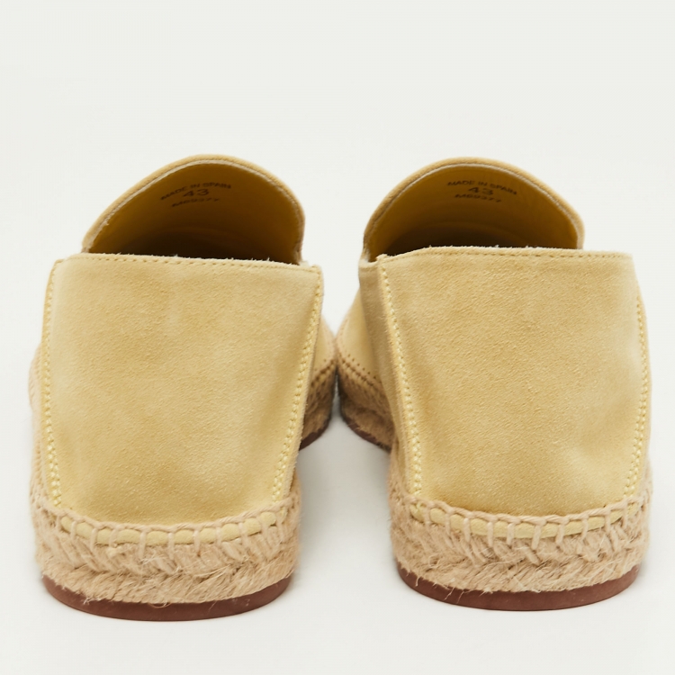 Pre Owned Loro Piana Green Suede Seaside Walk Espadrilles Size 43