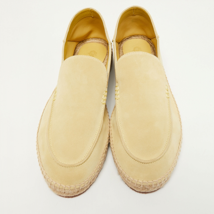 Pre Owned Loro Piana Green Suede Seaside Walk Espadrilles Size 43