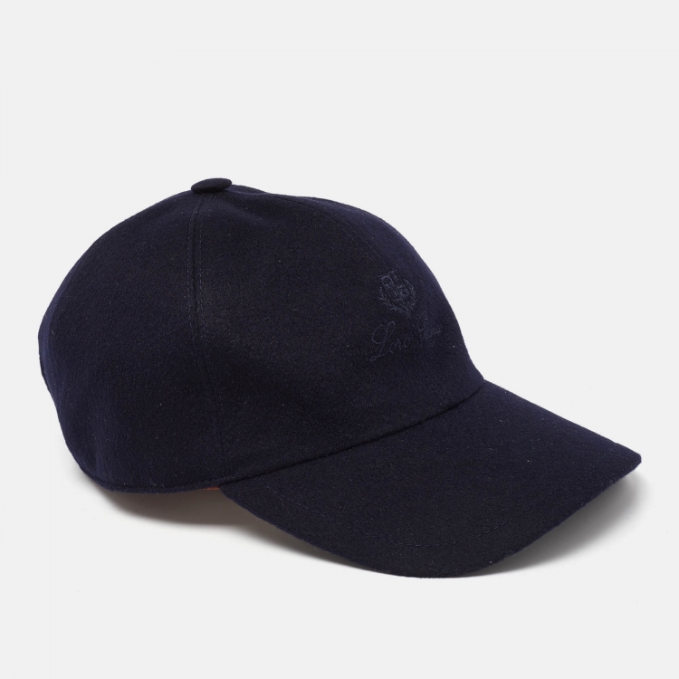 Pre Owned Loro Piana Navy Blue Cashmere Storm System Baseball Cap M