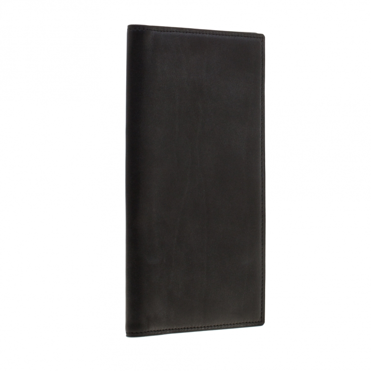 Pre Owned Loro Piana Black Leather My Jacket Pocket Wallet 