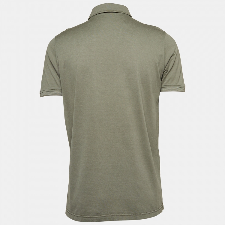 Pre Owned Loro Piana Grey Cotton Polo T-Shirt M