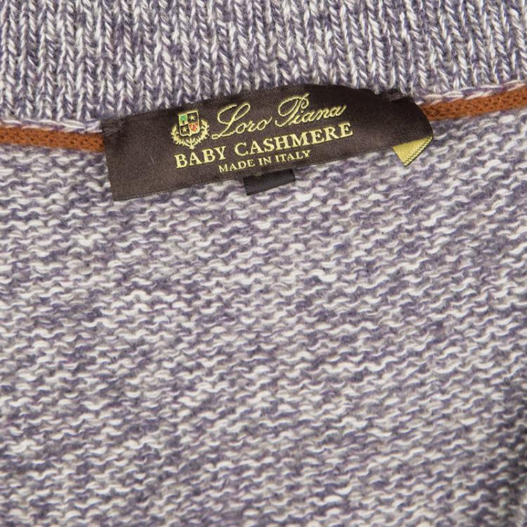 Pre Owned Loro Piana Purple Baby Cashmere Cardigan 3XL
