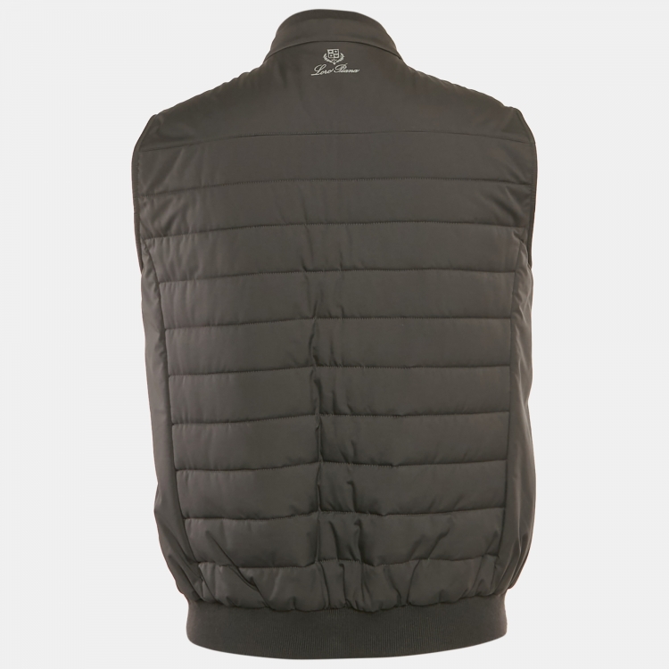 Pre Owned Loro Piana Grey Nylon Match Play Puffer Vest L