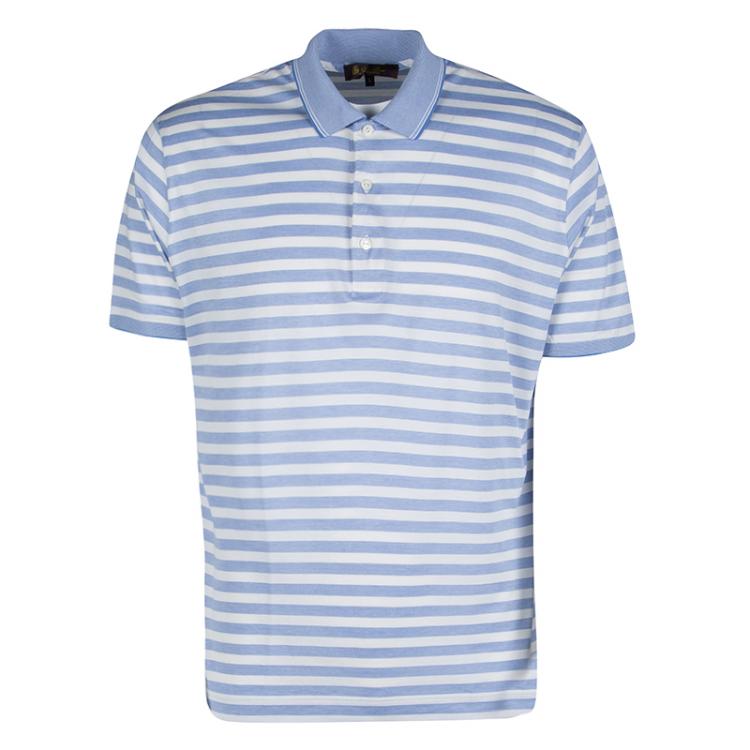 blue striped polo t shirt