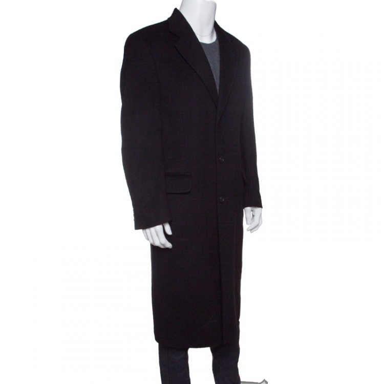 Pre Owned Loro Piana Facis Black Cashmere Over Coat S