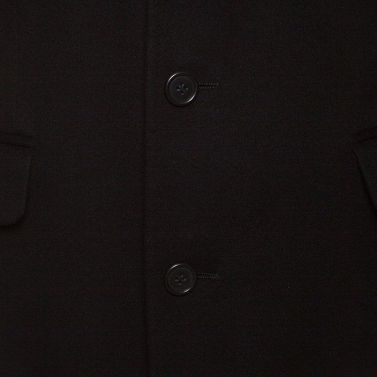 Pre Owned Loro Piana Facis Black Cashmere Over Coat S