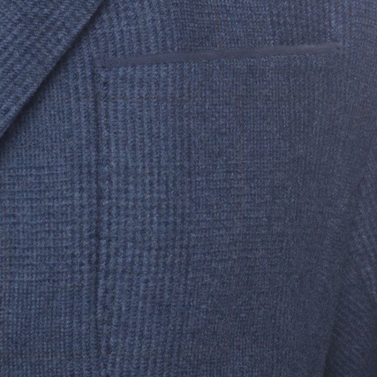 Pre Owned Loro Piana Blue Checked Cashmere Regular Fit Blazer L