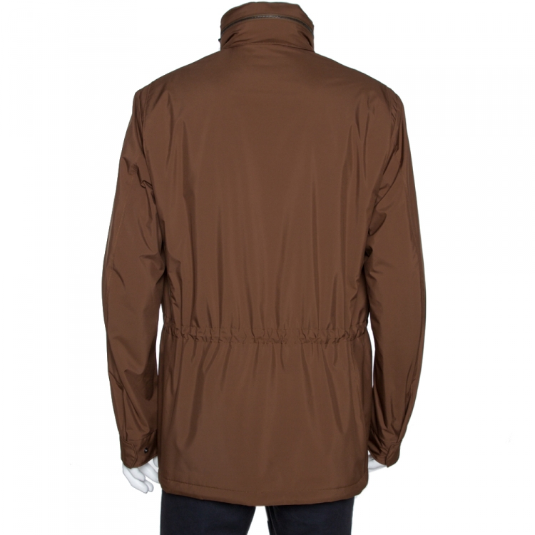 Pre Owned Loro Piana Brown Traveller Windmate Hooded Jacket XL