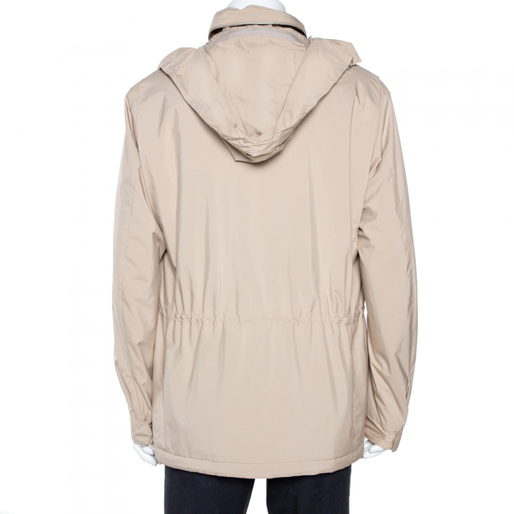Pre Owned Loro Piana Beige Traveller Windmate Hooded Jacket XL