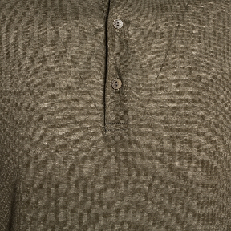 Pre Owned Loro Piana Sage Green Linen Knit Polo T Shirt L