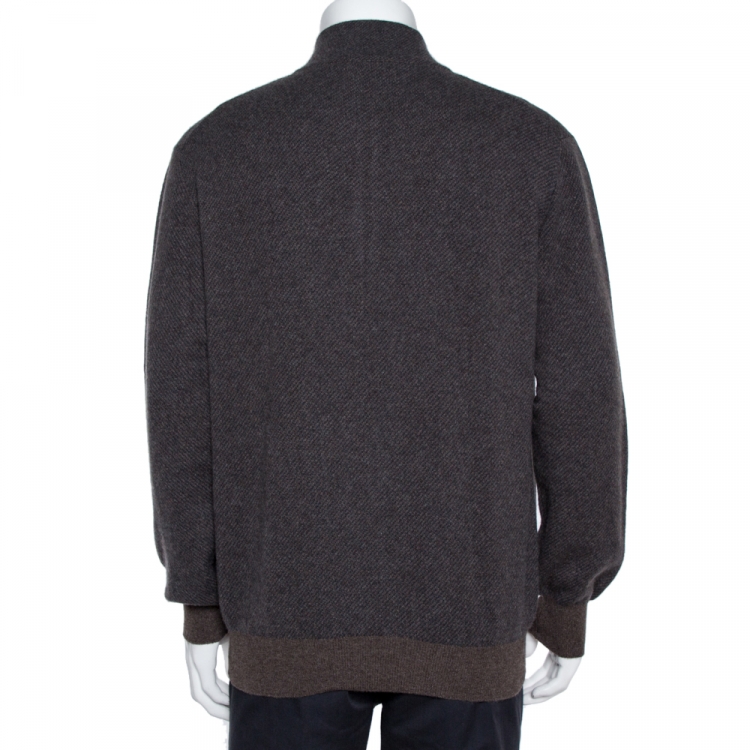 Pre Owned Loro Piana Brown Cashmere Roadster Pull Sweater L