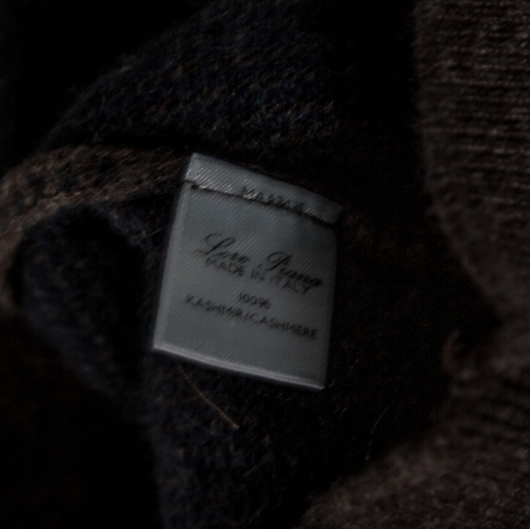 Pre Owned Loro Piana Brown Cashmere Roadster Pull Sweater L