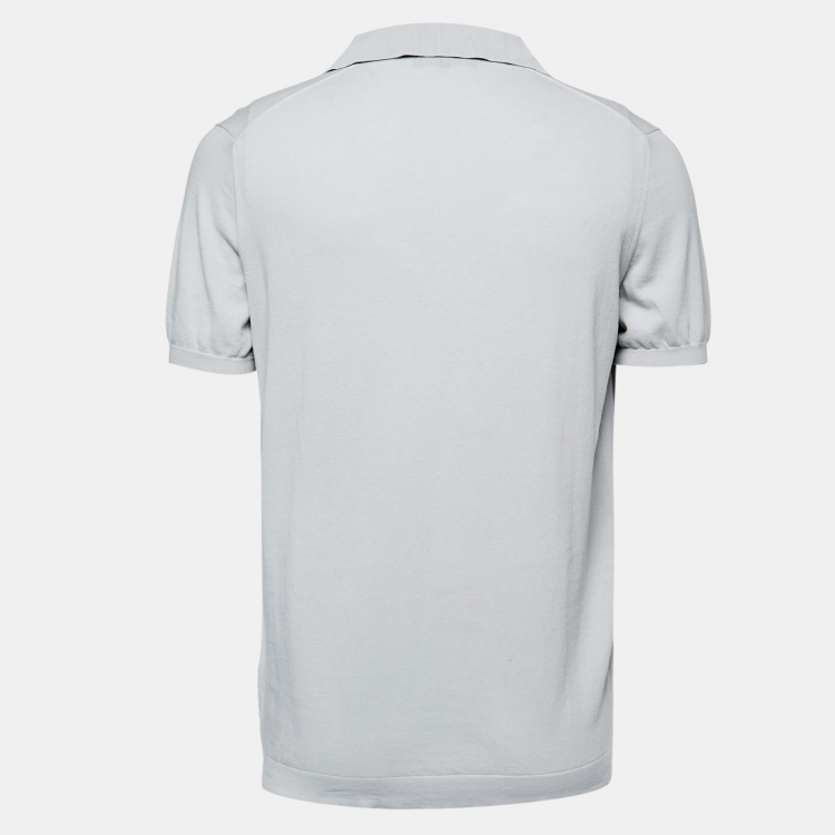 Pre Owned Loro Piana Grey Cotton Knit New Bay Polo T-Shirt XL