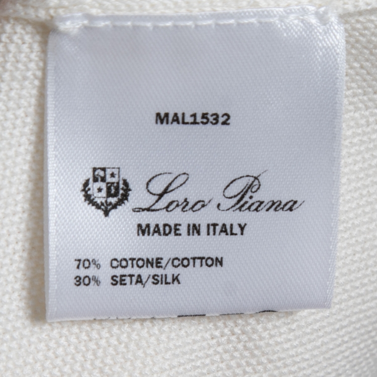 Loro Piana Cream Cotton & Silk Knit Polo T-Shirt L Loro Piana | The ...