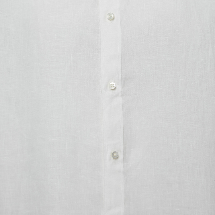Pre Owned Loro Piana White Linen Round Neck Long Sleeve Shirt 2XL