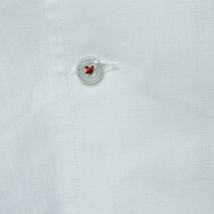 Pre Owned Loro Piana White Linen Button Front Shirt XL