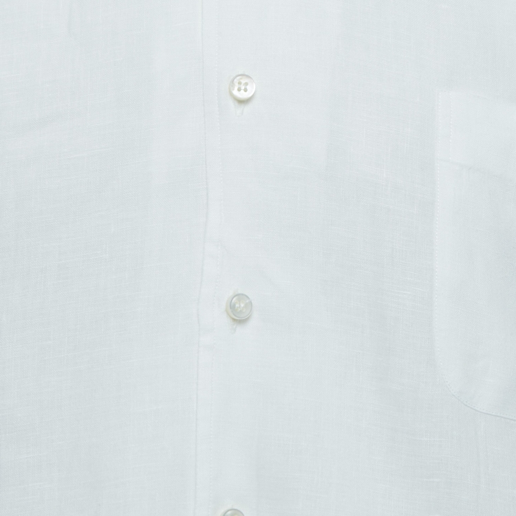 Pre Owned Loro Piana White Linen Button Front Shirt XL