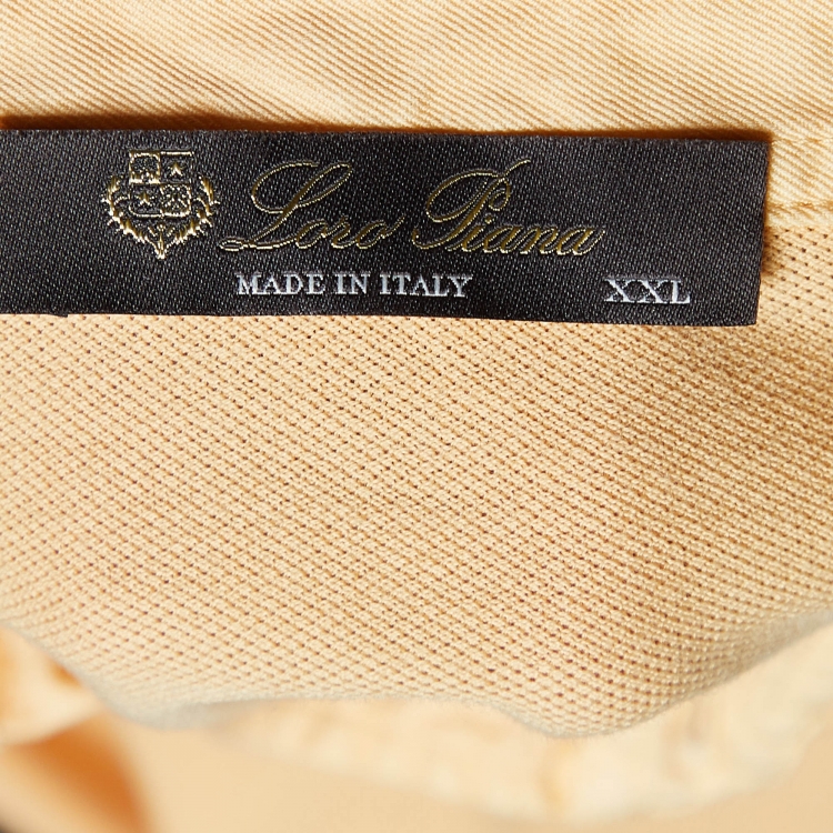 Pre Owned Loro Piana Orange Cotton Pique Polo T-Shirt XXL