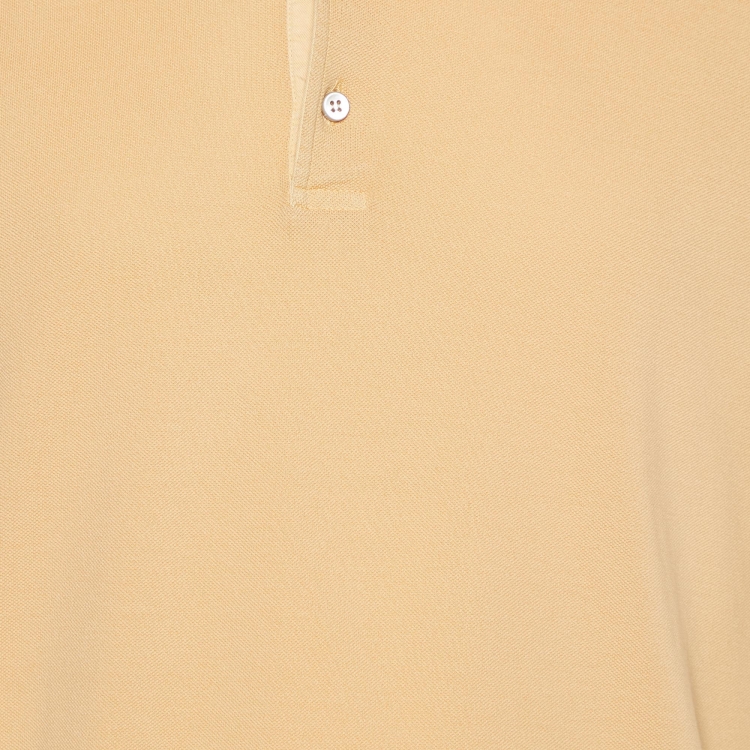 Pre Owned Loro Piana Orange Cotton Pique Polo T-Shirt XXL