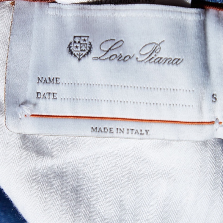 Pre Owned Loro Piana Blue Linen Tapered Trousers S