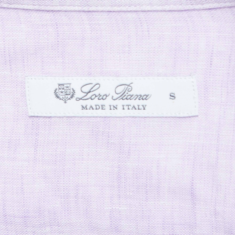 Pre Owned Loro Piana Lavender Linen Short Sleeve Shirt S