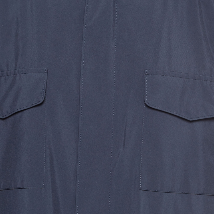 Pre Owned Loro Piana Navy Blue Synthetic Windmate Traveller Jacket L