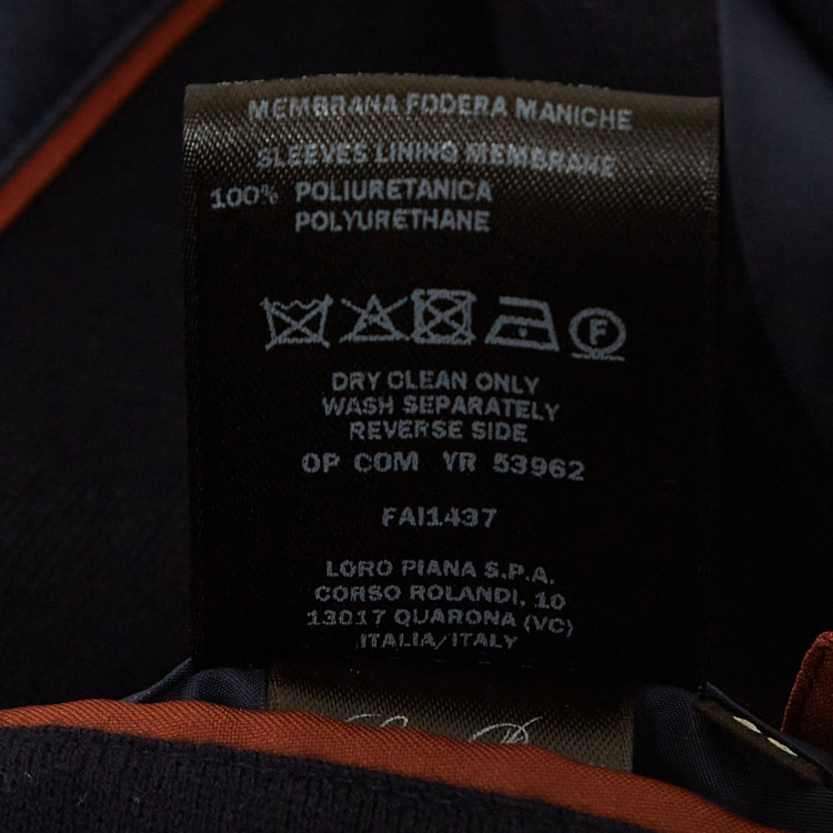 Pre Owned Loro Piana Navy Blue Synthetic Windmate Traveller Jacket L