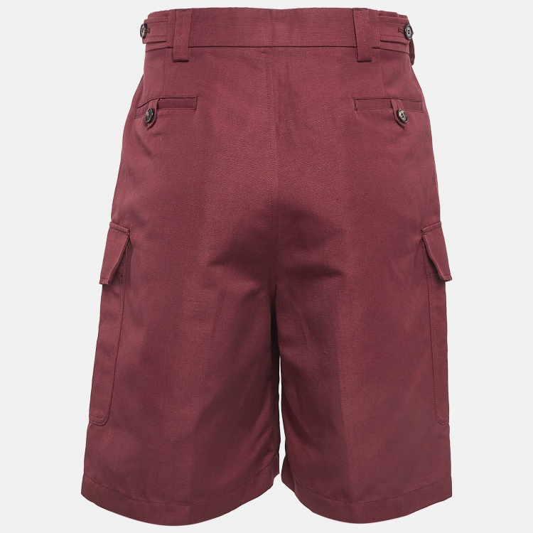 مملوكة مسبقًا Loro Piana Red Cotton & Linen Cargo Shorts 2XL
