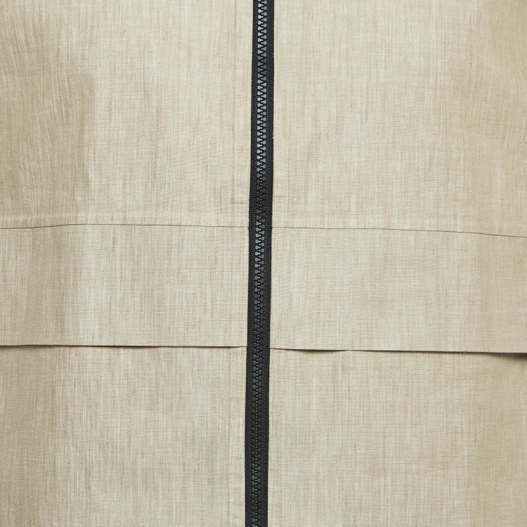 Pre Owned Loro Piana Beige Linen Zip-Up Miki Vest L