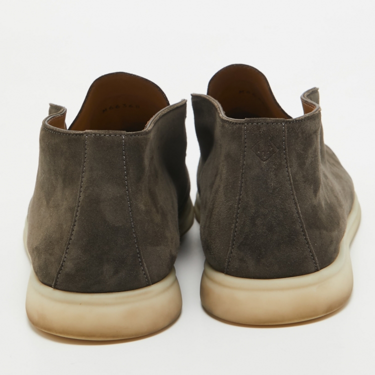 Pre Owned Loro Piana Grey Suede Open Walk Boots Size 43