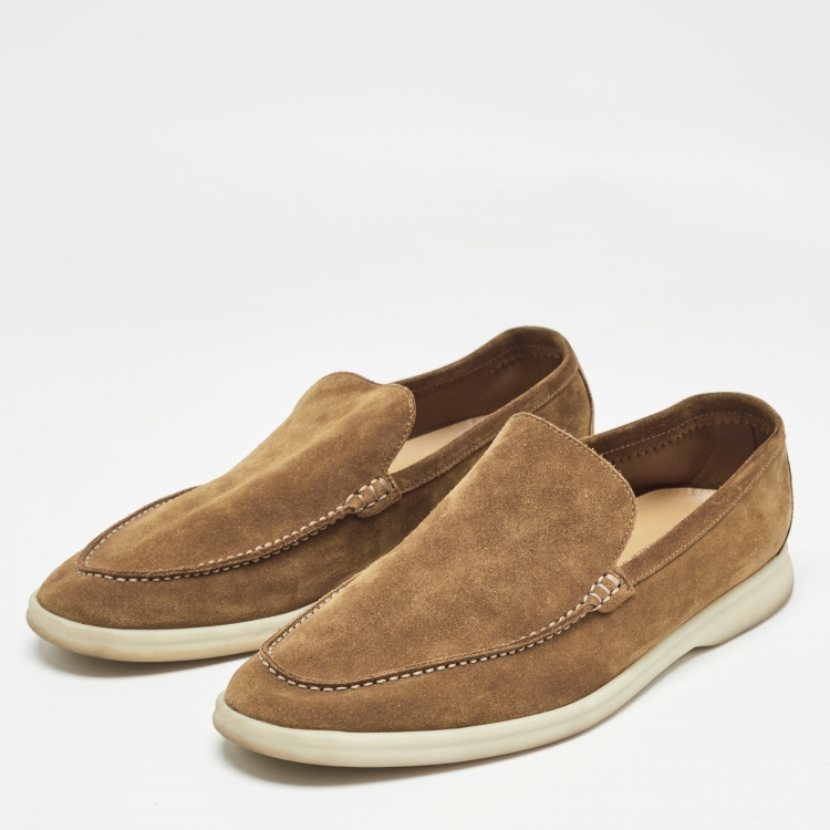 Pre Owned Loro Piana Brown Suede Summer Walk Loafers Size 43