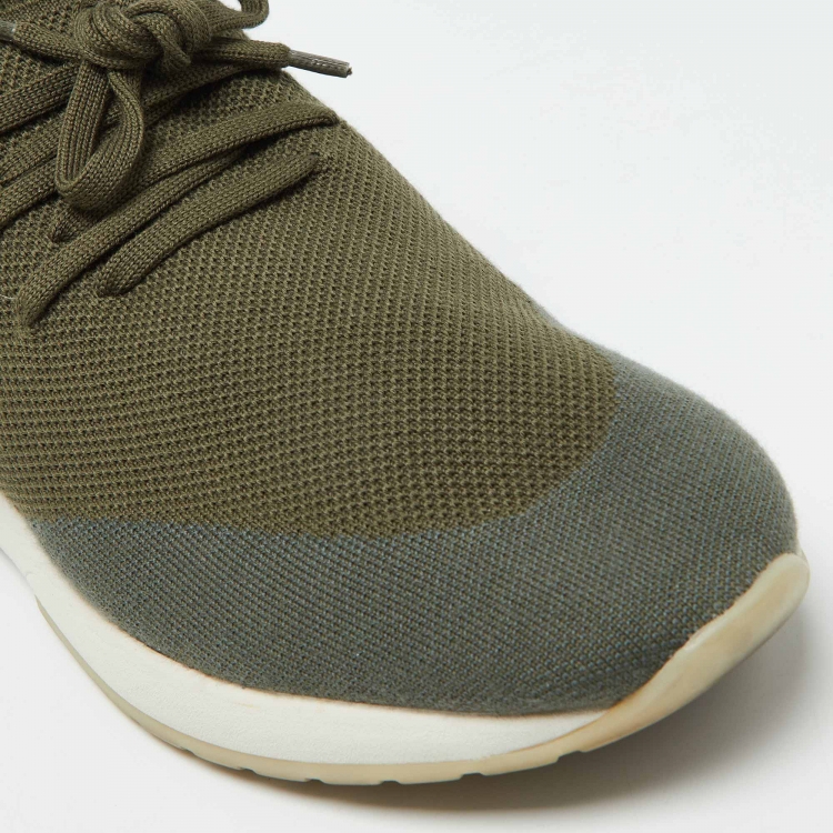 Pre Owned Loro Piana Green Knit Fabric 360 LP Flexy Walk Sneakers Size 41