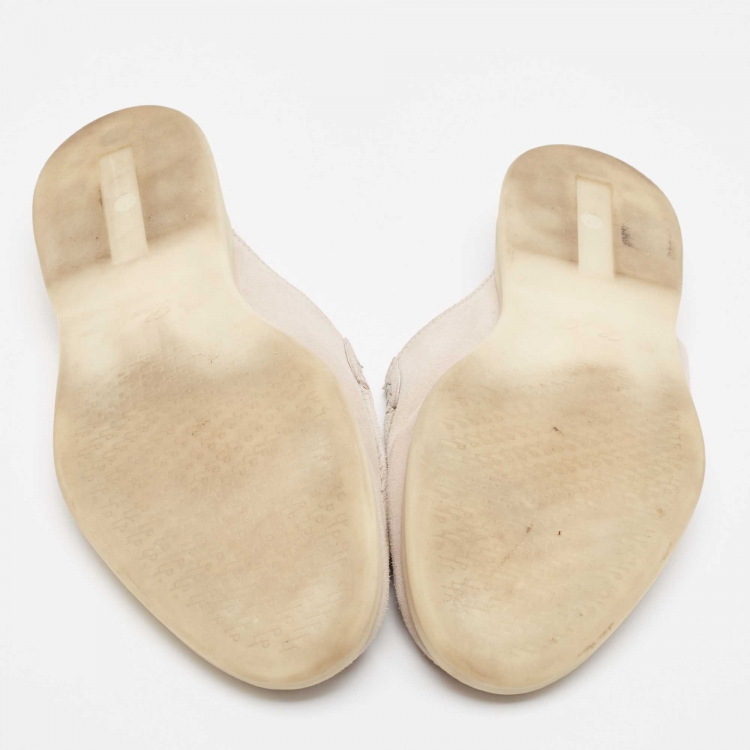 Pre Owned Loro Piana Beige Suede Babouche Walk Mules Size 42