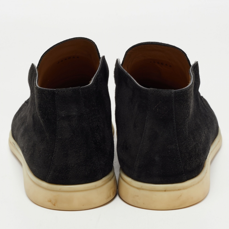 Pre Owned Loro Piana Black Suede Open Walk Ankle Boots Size 42.5