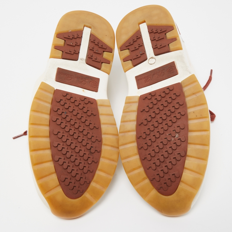 مملوكة مسبقًا Loro Piana Cream Knit Fabric 360 Flexy Walk Sneakers Size 41
