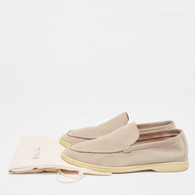 Pre Owned Lora Piano Beige Suede Summer Walk Loafers Size 40