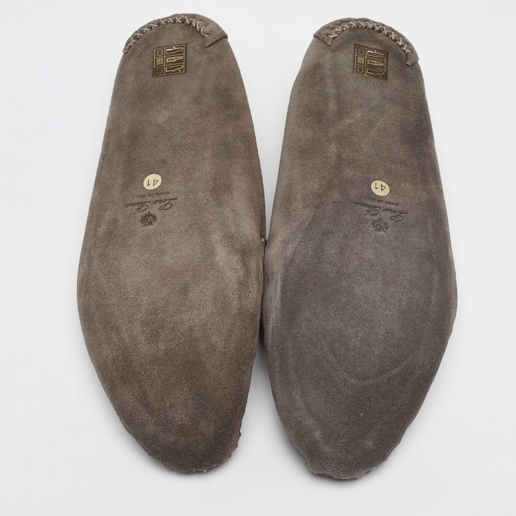 Pre Owned Loro Piana Grey Suede Summer Walk Loafers Size 41
