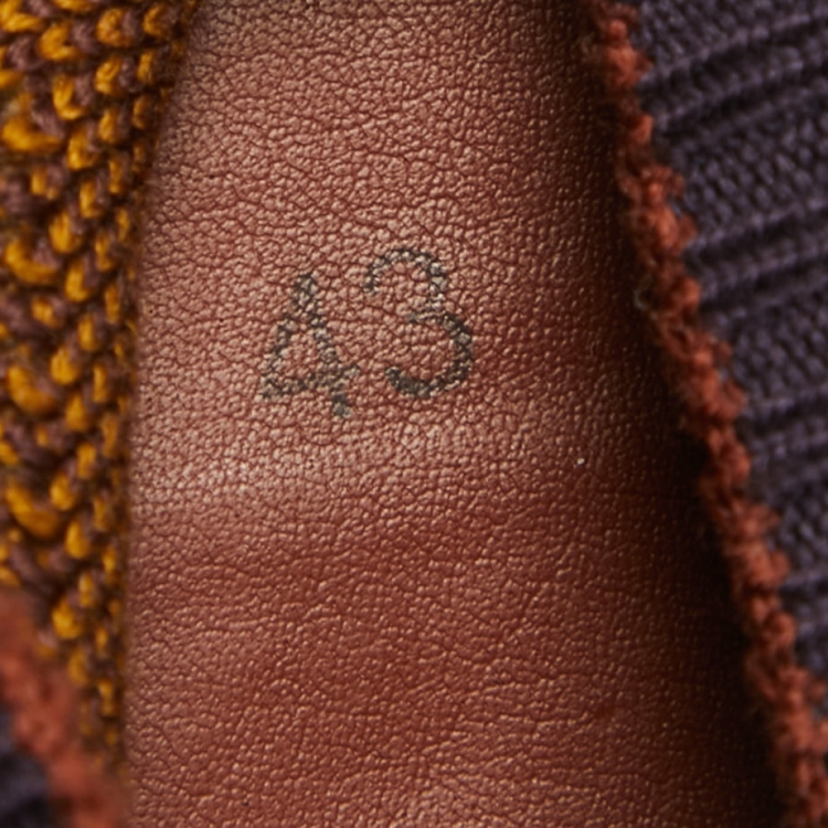 Pre Owned Loro Piana Brown Knit Fabric 360 Flexy Walker Low Top Sneakers Size 43