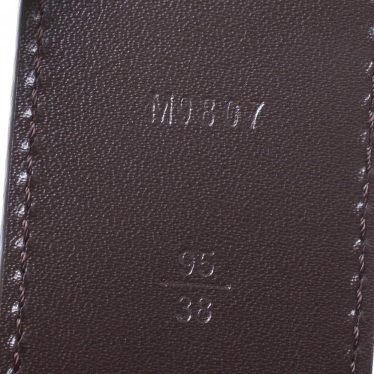 Pre Owned Louis Vuitton Damier Ebene Canvas Initiales Belt 95 CM