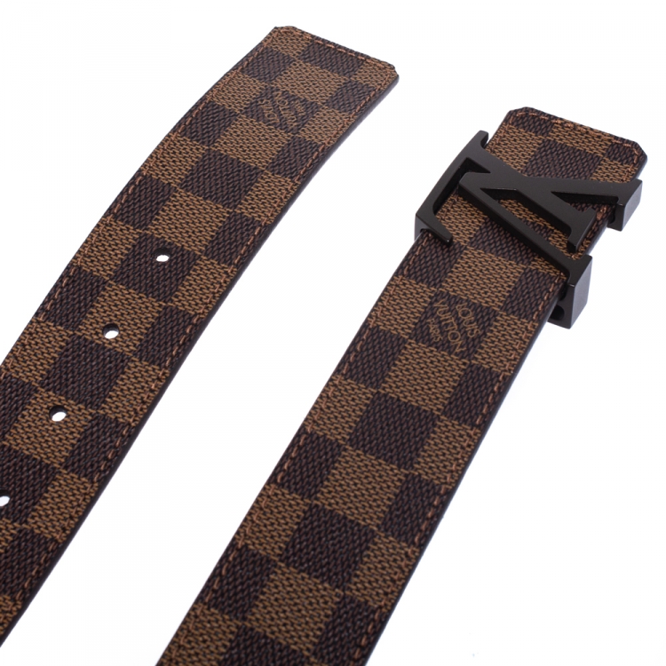 Pre Owned Louis Vuitton Damier Ebene Canvas Initiales Belt 95 CM