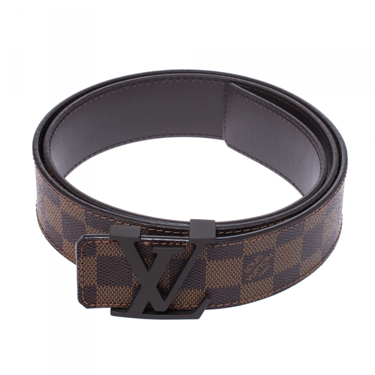 Pre Owned Louis Vuitton Damier Ebene Canvas Initiales Belt 95 CM