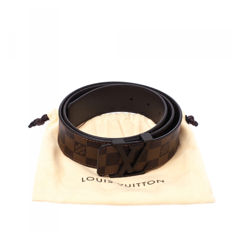 Pre Owned Louis Vuitton Damier Ebene Canvas Initiales Belt 95 CM