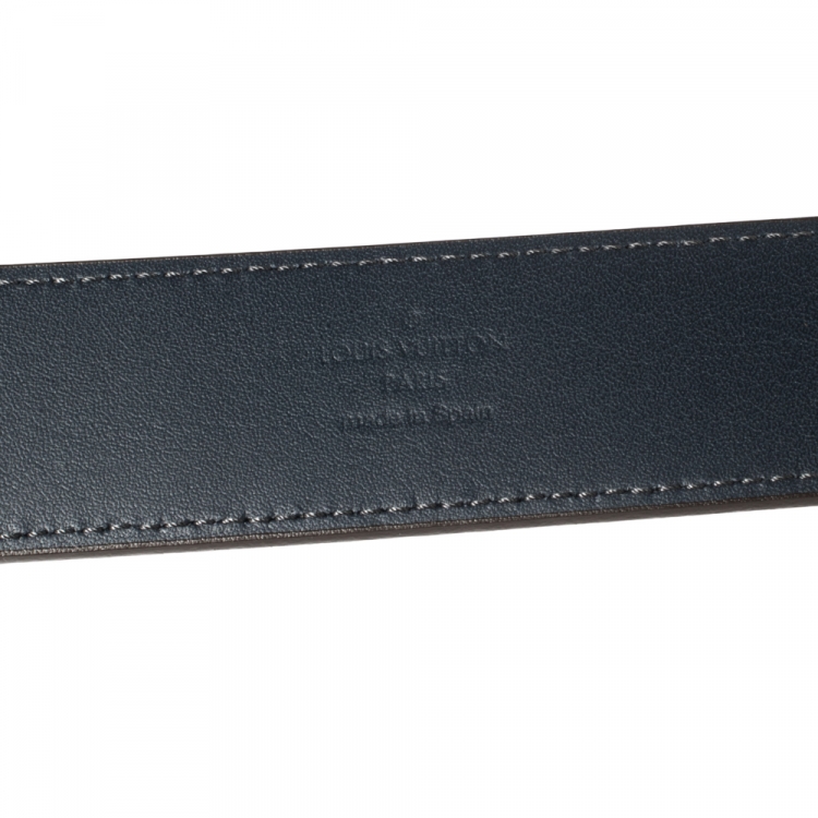 مملوكة مسبقًا Louis Vuitton Blue Taiga Leather Taïga Metropole Belt 90CM