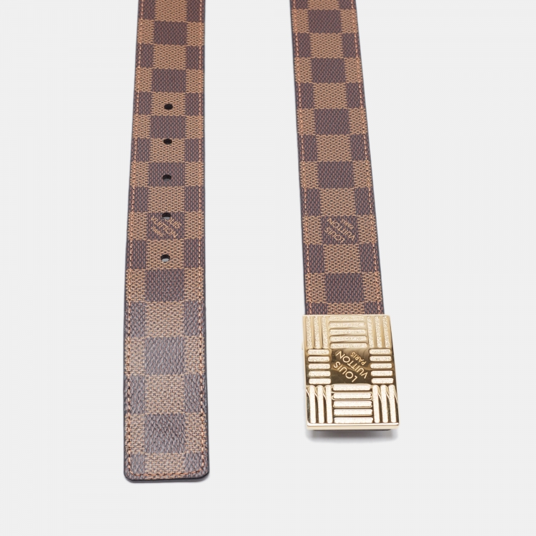 مملوكة مسبقًا Louis Vuitton Damier Ebene Canvas and Damier Infini Leather Reversible Belt 90 CM